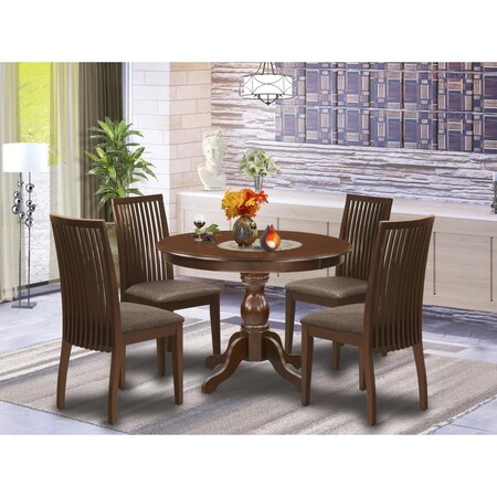 East West Furniture 5 Piece Hartland Kitchen Dining Table Set - Mahogany HBIP5-MAH-C